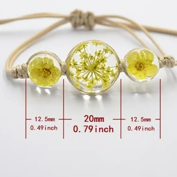 💕 White flower braided bracelet - Picture 3 of 3